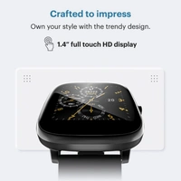 Noise ColorFit Qube SpO2 Charcoal Black Smartwatch - 1.4" inches Full Touch HD, Black, Pink